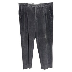 Vtg Corduroy Trouser Pants Men’s Size 40 = XL Grey Cotton Made in Italy 80s 90s